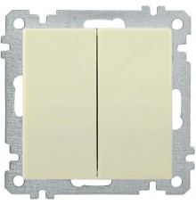BOLERO кремовый Выключатель 2-клавишный 10А ВС10-2-0-Б  EVB20-K33-10  IEK