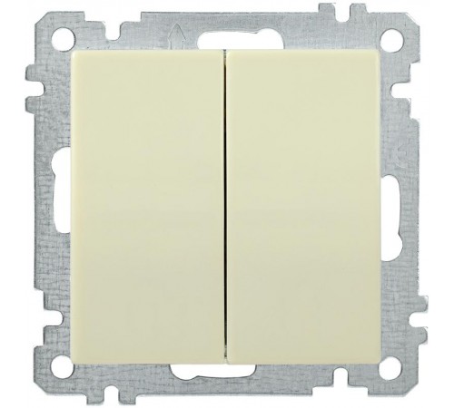 BOLERO кремовый Выключатель 2-клавишный 10А ВС10-2-0-Б  EVB20-K33-10  IEK