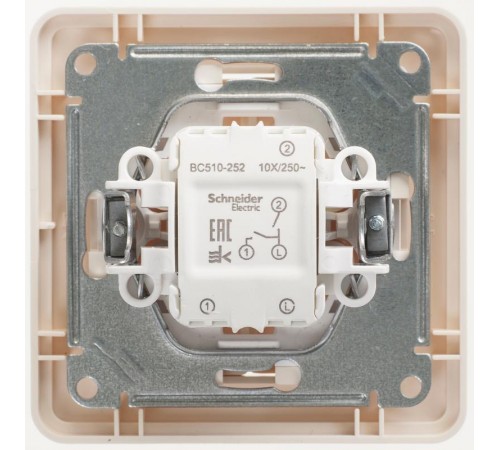 W59 Слоновая кость Выключатель 2-клавишный, 10А (в сборе)  VS510-252-28  SE