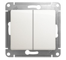 Glossa Перламутр Переключатель 2-клавишный, сх.6, 10АХ  GSL000665  SE