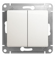 Glossa Перламутр Переключатель 2-клавишный, сх.6, 10АХ  GSL000665  SE