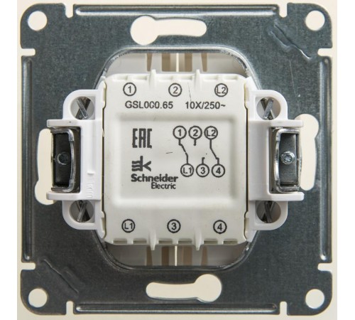 Glossa Перламутр Переключатель 2-клавишный, сх.6, 10АХ  GSL000665  SE