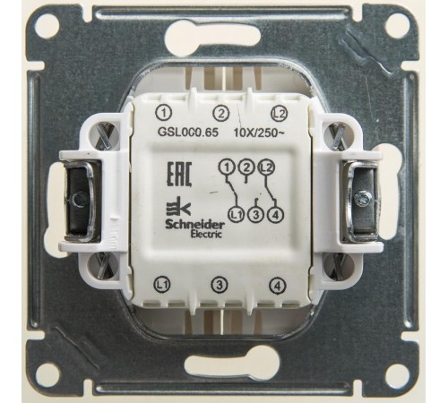 Glossa Перламутр Переключатель 2-клавишный, сх.6, 10АХ  GSL000665  SE