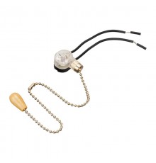 Выключатель для настенного светильника c проводом и деревянным наконечником "Gold"  32-0104  REXANT