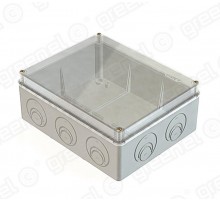 Коробка приборная (подъездная) наружного монтажа с прозрачной крышкой 240х195х90мм IP44. в комплекте кабельные вводы  GE41275  Greenel