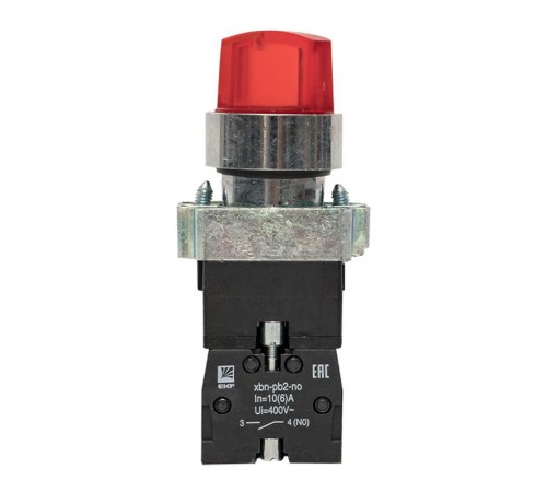 Переключатель BD21 2P c красной подстветкой 230В NO PROxima  xb2-bk21-r-230  EKF