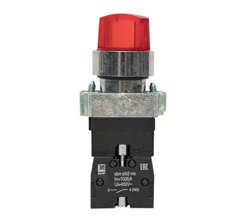 Переключатель BD21 2P c красной подстветкой 230В NO PROxima  xb2-bk21-r-230  EKF