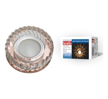 Светильник декор.встр Luciole DLS-L123 GU5.3 BRONZE/CLEAR GU5.3 доп.LED подсветка 3Вт стекл/стекл. Бронза/прозр  UL-00000373  Fametto