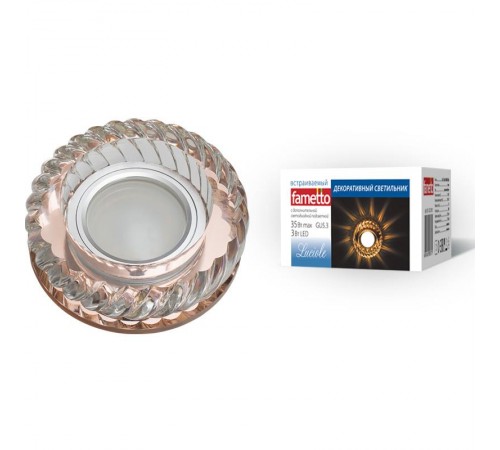 Светильник декор.встр Luciole DLS-L123 GU5.3 BRONZE/CLEAR GU5.3 доп.LED подсветка 3Вт стекл/стекл. Бронза/прозр  UL-00000373  Fametto