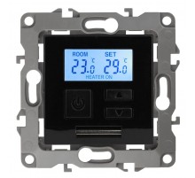 12-4111-06  Терморегулятор универс. 230В-Imax16А, IP20, Эра12, чёрный  Б0031276  ЭРА