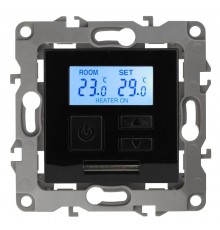 12-4111-06  Терморегулятор универс. 230В-Imax16А, IP20, Эра12, чёрный  Б0031276  ЭРА