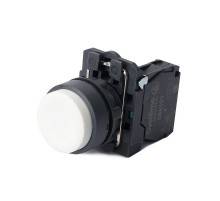 Кнопка SB5 в сборе модульная 22мм выступающая белая с возвратом пластик 1НО  SB5AL11  SE