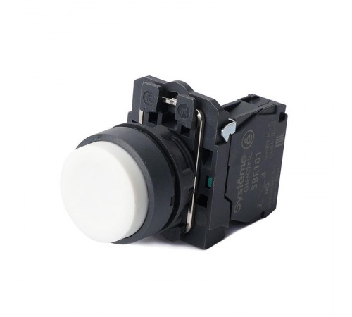 Кнопка SB5 в сборе модульная 22мм выступающая белая с возвратом пластик 1НО  SB5AL11  SE