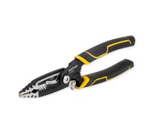 Клещи электромонтажные многофункциональные 6-в-1, гладкие губки, серия ACRUX, 220 мм, SHTOK  376309  КЭАЗ