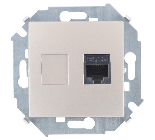 Simon 15 Шампань Розетка компьютерная  RJ45 кат.5e (AMP)  1591551-034  Simon