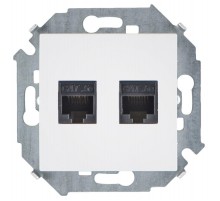 Simon 15 Белый Розетка компьютерная двойная RJ45 кат.5e (AMP)  1591552-030  Simon