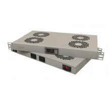 Hyperline TRFA-WB-MICR-4F-RAL7035 Модуль вентиляторный 19", 1U, глубиной 290мм, с термостатом   506171  Hyperline