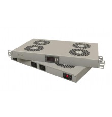Hyperline TRFA-WB-MICR-4F-RAL7035 Модуль вентиляторный 19", 1U, глубиной 290мм, с термостатом   506171  Hyperline