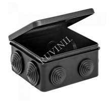 Коробка распределительная для о/п, 100х100х50мм (откид.крышка) (черная) УХЛ1  67045Ч  Рувинил