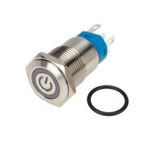 Кнопка антивандальная 16 250В Б/Фикс (5с) (ON)-OFF плоская подсв/красная POWER  36-3243  REXANT