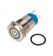 Кнопка антивандальная 16 250В Б/Фикс (5с) (ON)-OFF плоская подсв/красная POWER  36-3243  REXANT