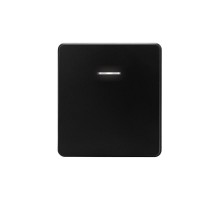 Выключатель ROUND 1 кл перекрестный (переключатель) с подсветкой 10А с/у оникс  KR-78-0718-3  KRANZ