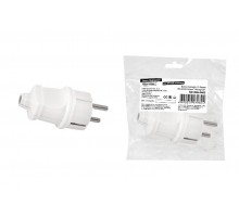 Вилка прямая с/з белая 16А 250В серии "Народная"  SQ1806-0403  TDM