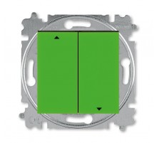 ABB Levit Зелёный / дымчатый чёрный Выключатель жалюзи 2-кл. с фиксацией клавиш  3559H-A89445 67W  2CHH598945A6067  ABB