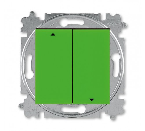ABB Levit Зелёный / дымчатый чёрный Выключатель жалюзи 2-кл. с фиксацией клавиш  3559H-A89445 67W  2CHH598945A6067  ABB
