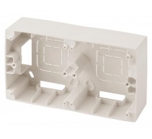 12-6102-02 ЭРА Коробка наклад. монтажа 2 поста, Эра12, слоновая кость  Б0043171  ЭРА