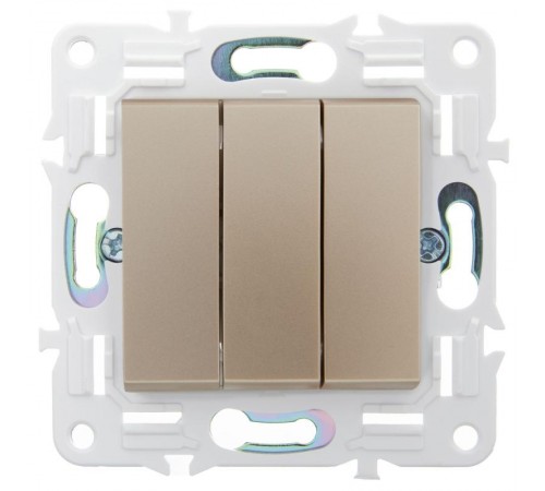 SKANDY Выключатель 3-клавишный 10А SK-V11Sa песочный  SK-V30-0-10-K98  IEK