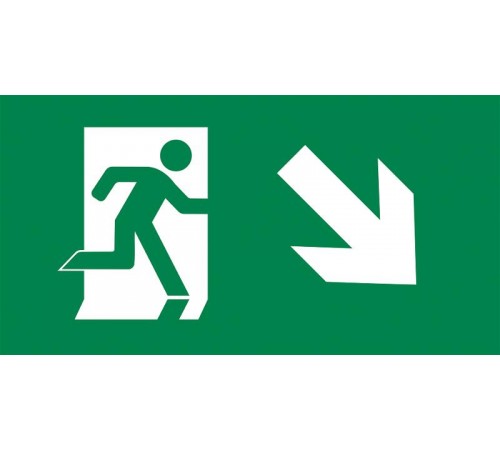 Пиктограмма (наклейка) "ВЫХОД/стрелка напр. вниз" PVC для ССА 3000 IEK  LPC10-2-30-15-NAPRVN  IEK