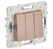 SKANDY Выключатель 3-клавишный 10А SK-V11Sa песочный  SK-V30-0-10-K98  IEK