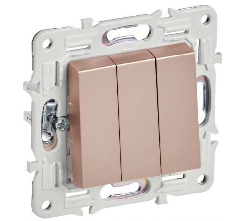 SKANDY Выключатель 3-клавишный 10А SK-V11Sa песочный  SK-V30-0-10-K98  IEK