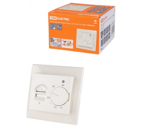 Термостат для теплых полов ТТП 16А 250В с датчиком 3м "Таймыр" сл. кость  SQ1814-0131  TDM