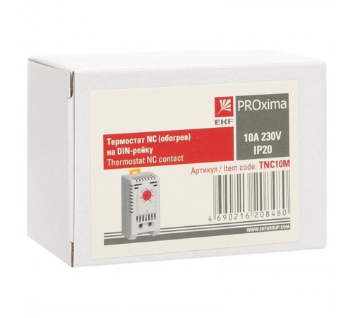 Термостат NC (обогрев) на DIN-рейку 10А 230В IP20 EKF PROximaTNC10MEKF