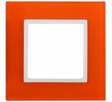 14-5101-22 Рамка на 1 пост, стекло, Эра Elegance, оранжевый+бел  Б0034477  ЭРА