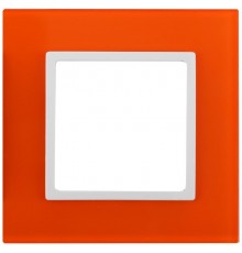 14-5101-22 Рамка на 1 пост, стекло, Эра Elegance, оранжевый+бел  Б0034477  ЭРА