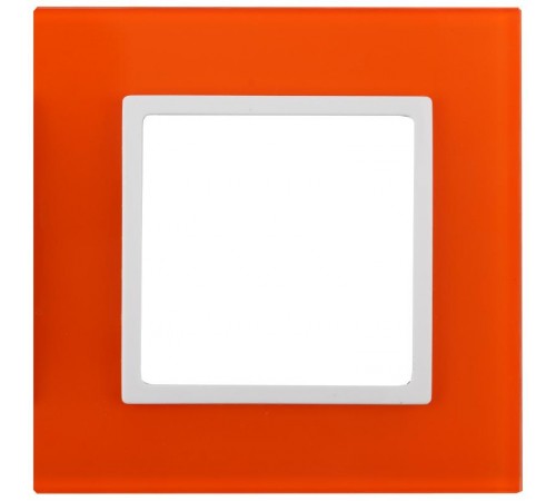 14-5101-22 Рамка на 1 пост, стекло, Эра Elegance, оранжевый+бел  Б0034477  ЭРА