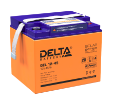 Аккумуляторная батарея Solar серии GEL 12-45 12В/45Ач  GEL 12-45  DELTA