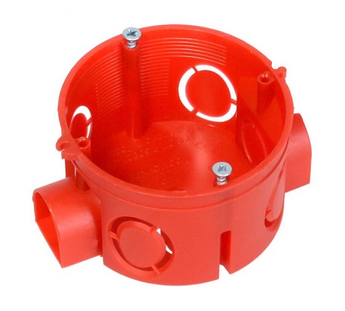 Коробка установочная безгалогенная (HF) 68х42 с саморезами (224шт/кор) IP20  80-0500С  Промрукав