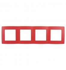 Рамка на 4 поста 12-5004-23  ,  красный  Б0019415  ЭРА