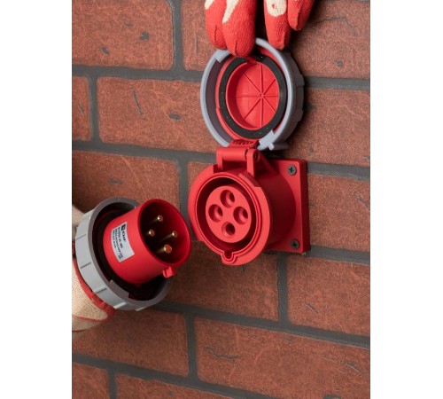 Розетка стационарная внутренняя 3242 3Р+РЕ 32А 380В IP67 EKF PROxima  ps-3242-32-380  EKF