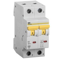 Выключатель автоматический двухполюсный ВА47-60M 2Р 2А 6кА B KARAT  MVA31-2-002-B  IEK