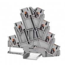 Клемма многоуровневая для подключения электродвигателя, зажим push-in, 7 точек подключения, 2.5 кв.мм, серая  VPR-2.5-PE-3L  DKC