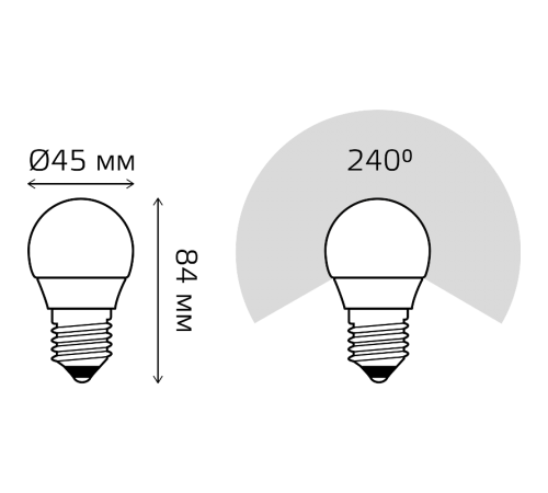 Лампа светодиодная Шар 9.5W 950lm 6500K E27 LED 1/10/100  105102310  Gauss