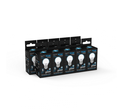 Лампа светодиодная Шар 9.5W 950lm 6500K E27 LED 1/10/100  105102310  Gauss