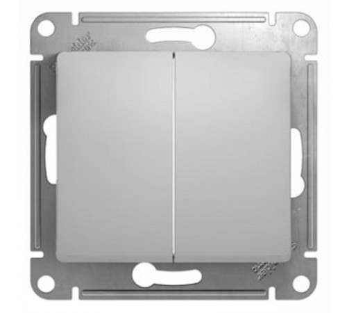 Glossa Алюминий Выключатель 2-клавишный, сх.5, 10АХ  GSL000351  SE