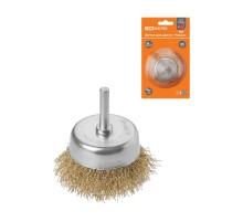 Щетка для дрели "чашка", 65 мм, латунированная витая проволока d 0,3 мм, "Рубин",  SQ1096-0205  TDM