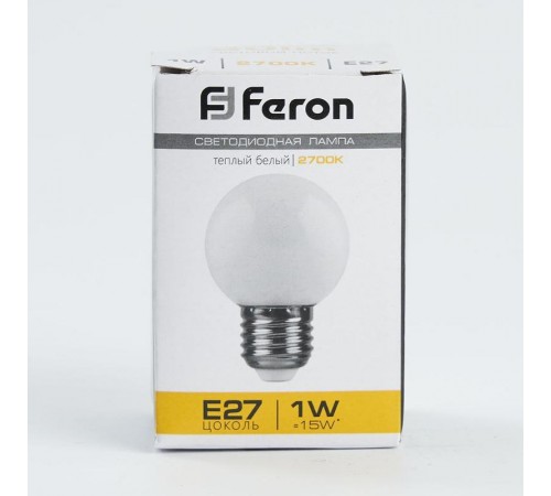 Лампа светодиодная для белт лайта LB-37 (1W) 230V E27 2700K G45  25878  FERON